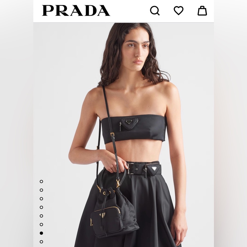 Prada Black Nylon Bucket Bag with Gold hardware - Picture 3 of 13